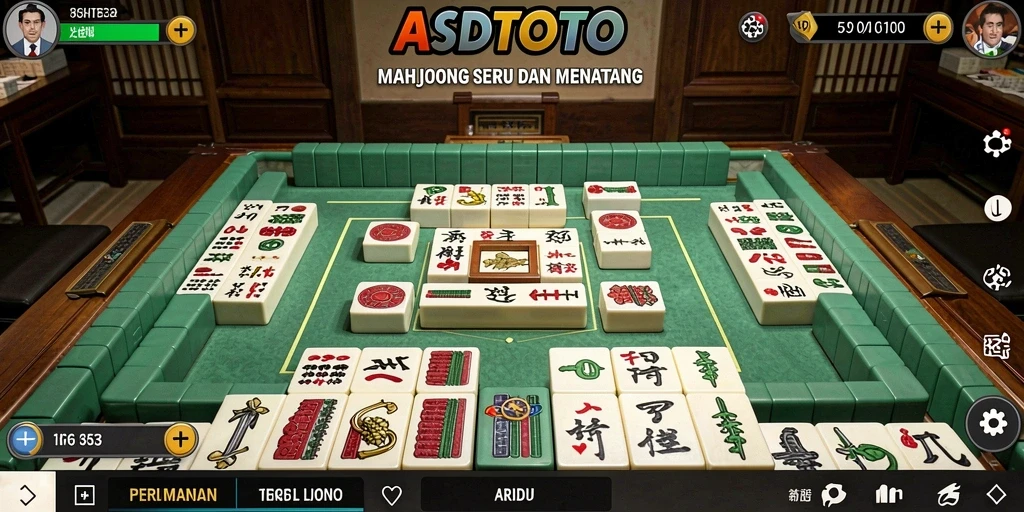 Tampilan gameplay ASDTOTO yang menarik dengan ubin Mahjong berwarna.