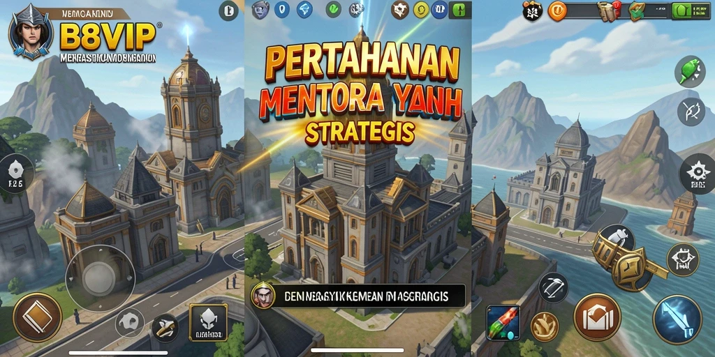 Tampilan gameplay menara pertahanan yang mendebarkan.