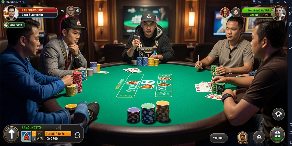 Screenshot gameplay BANDUNGTOTO yang menampilkan keseruan permainan poker.