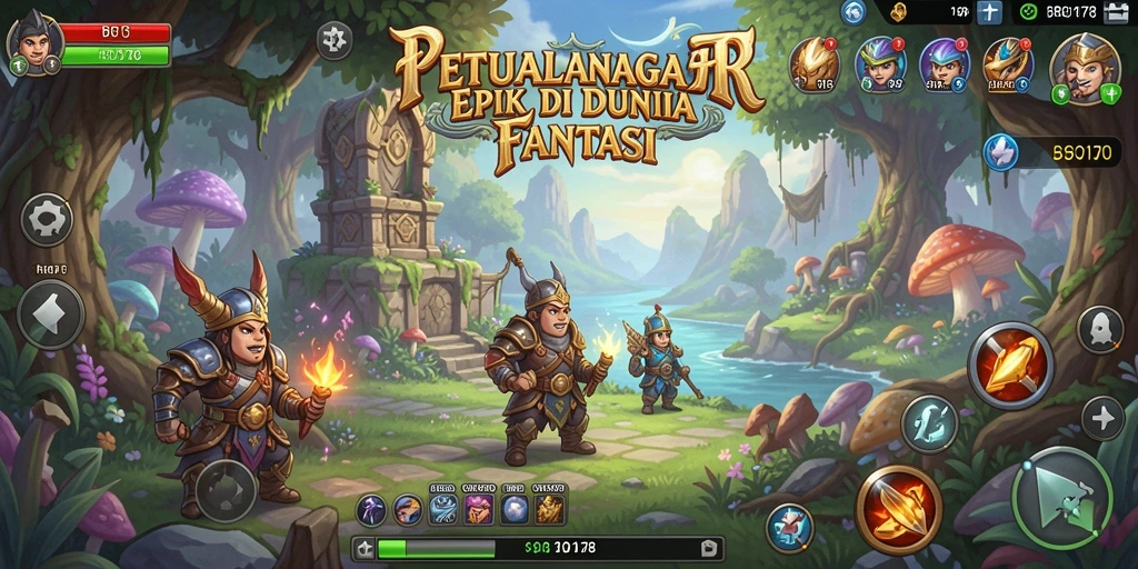 Menggambarkan pertarungan seru di dunia fantastis BRO178.