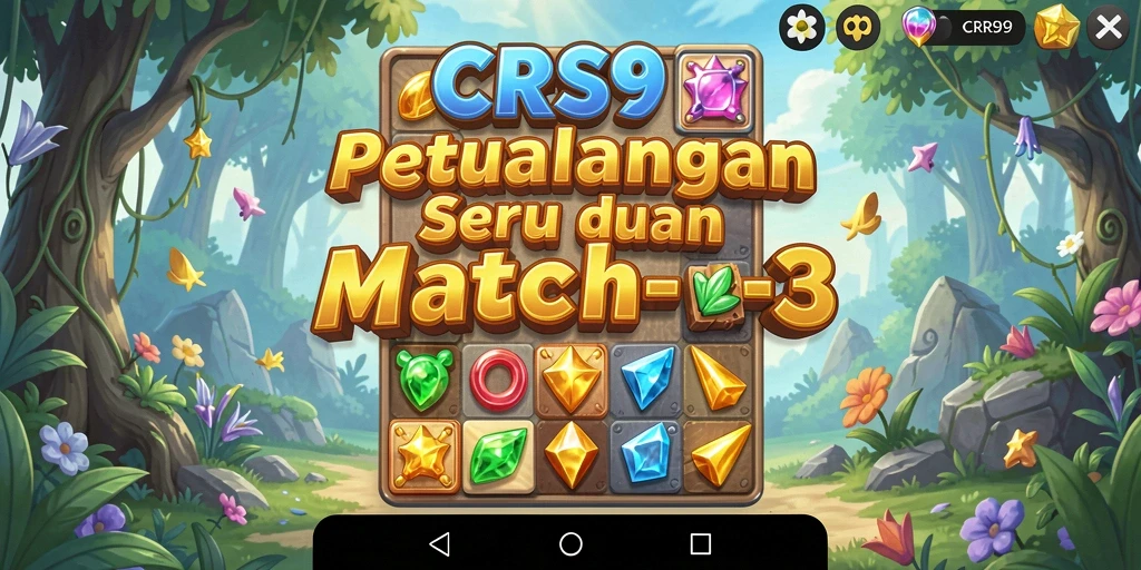 Tampilan gameplay seru dari game Match-3 CRS99 yang penuh warna.