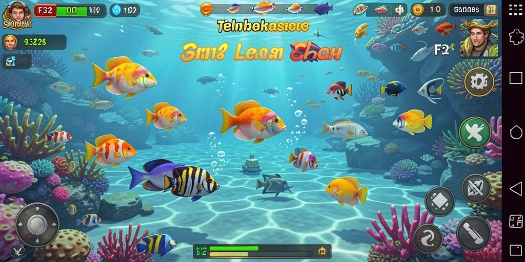 Tangkapan layar F32 menampilkan gameplay Tembak Ikan yang seru.