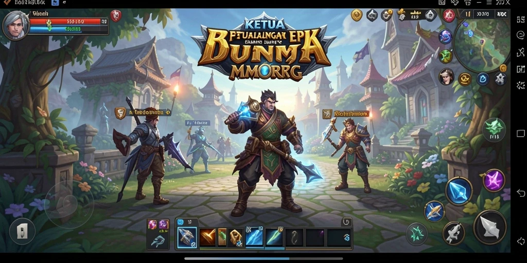 Tangkapan layar gameplay KETUA menampilkan pertarungan epik di dunia fantasi.