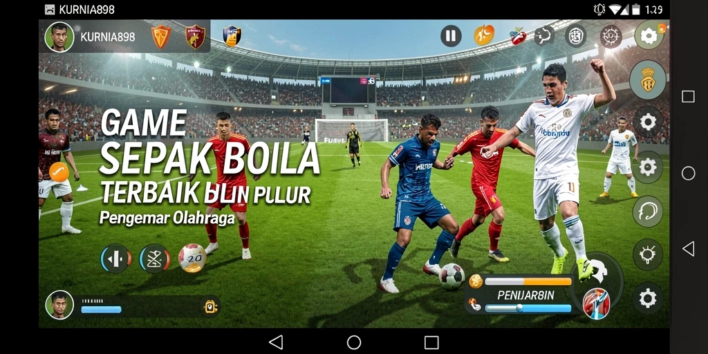 Tampilan gameplay sepak bola yang seru dari KURNIA898.