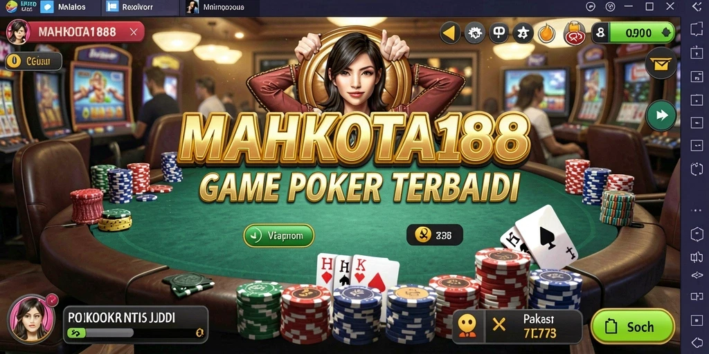 Tampilan antarmuka gameplay Poker yang menarik di MAHKOTA188.