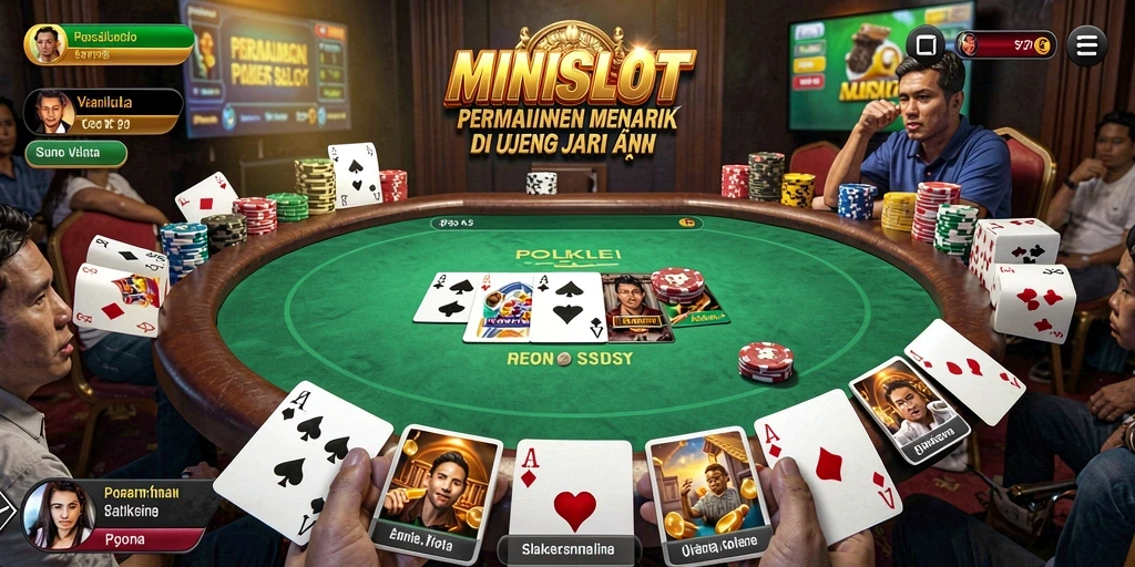 Tampilan menarik MINISLOT saat anggota bermain poker secara online.