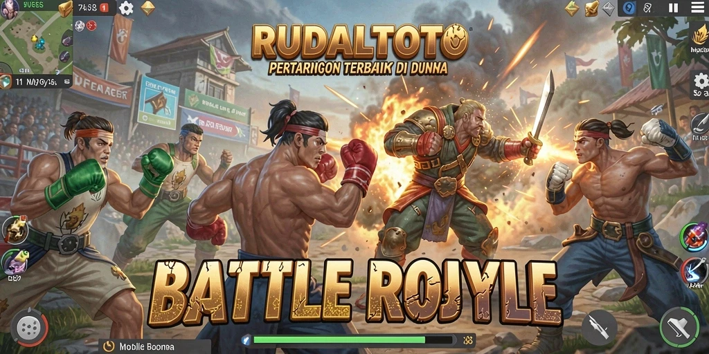 Tampilan gameplay RUDALTOTO dengan aksi pertempuran seru.