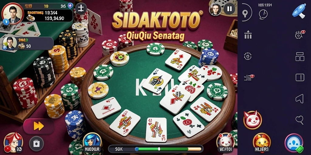 Tampilan gameplay seru SIDAKTOTO dalam permainan QiuQiu.