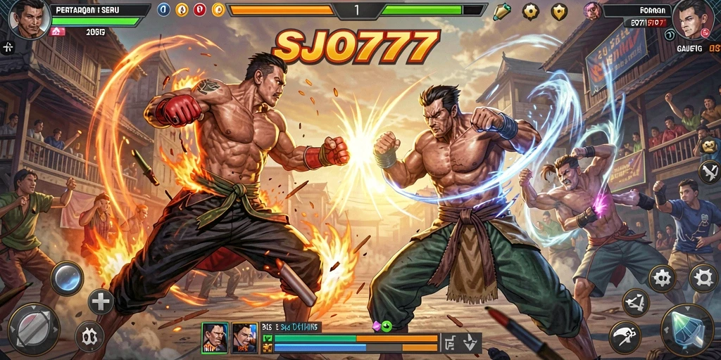 Gameplay SJO777 yang menegangkan dan penuh aksi pertarungan.