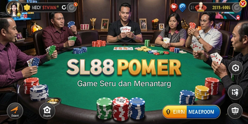 Tampilan permainan Poker di SL888 yang menggugah semangat.