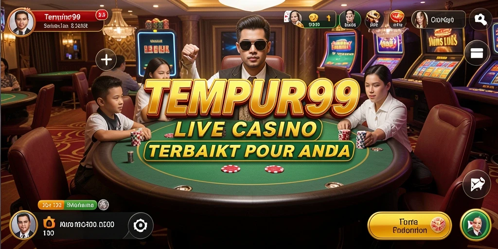 Screenshot TEMPUR99 menunjukkan dealer langsung dan permainan yang seru.