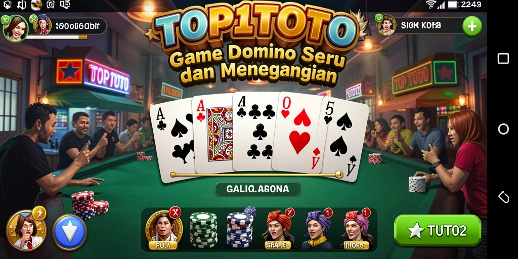 Screenshot gameplay TOP1TOTO yang menampilkan aksi seru permainan Domino.